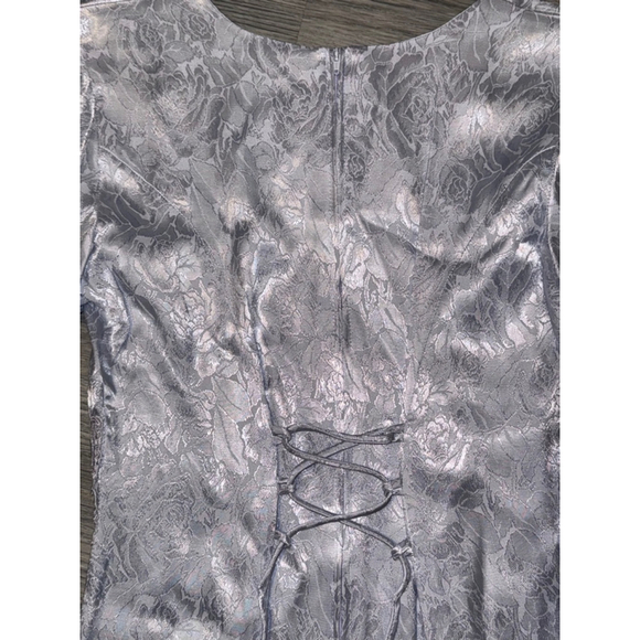 Vintage Ice blue satiny dress. Maxi . The brand is Jodie California USA Sz 6 - Picture 10 of 11